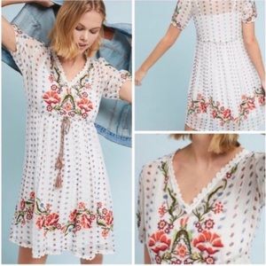 Anthropologie Johanna Embroidered Dress